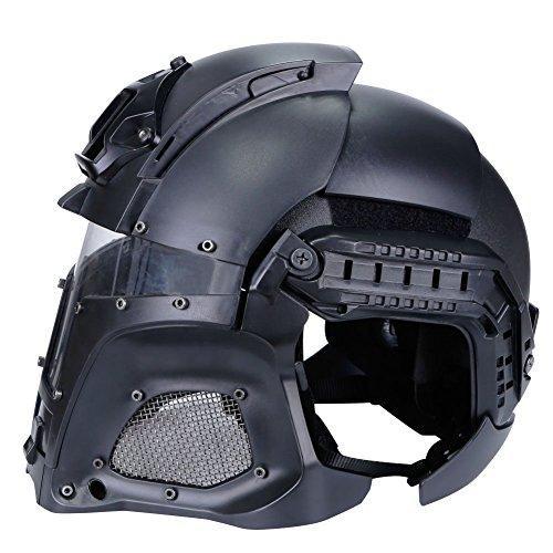 LEJUNJIE Airsoft Tactical Military Full Face Mask Helmet Black